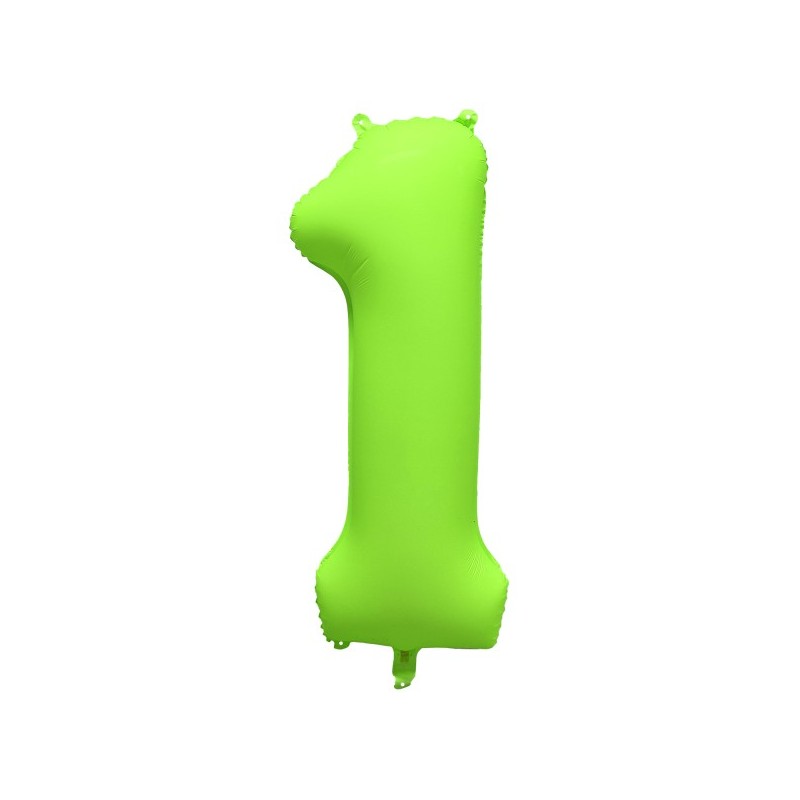 Ballon Alu Chiffre 1 Vert Fluo Néon 86 cm – Riethmüller
