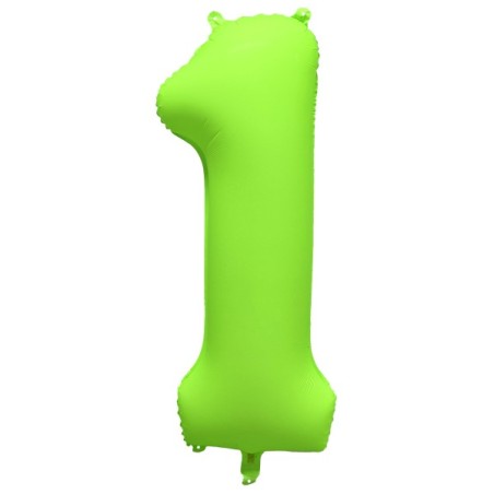 Ballon Alu Chiffre 1 Vert Fluo Néon 86 cm – Riethmüller