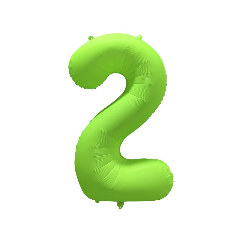 Ballon Alu Chiffre 2 Vert Fluo Néon 86 cm – Riethmüller