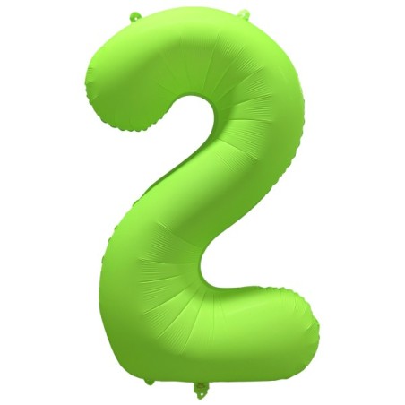 Ballon Alu Chiffre 2 Vert Fluo Néon 86 cm – Riethmüller