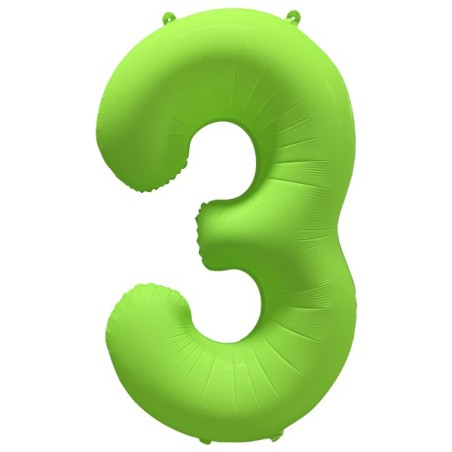 Ballon Alu Chiffre 3 Vert Fluo Néon 86 cm – Riethmüller