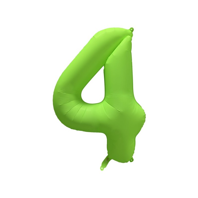 Ballon Alu Chiffre 4 Vert Fluo Néon 86 cm – Riethmüller