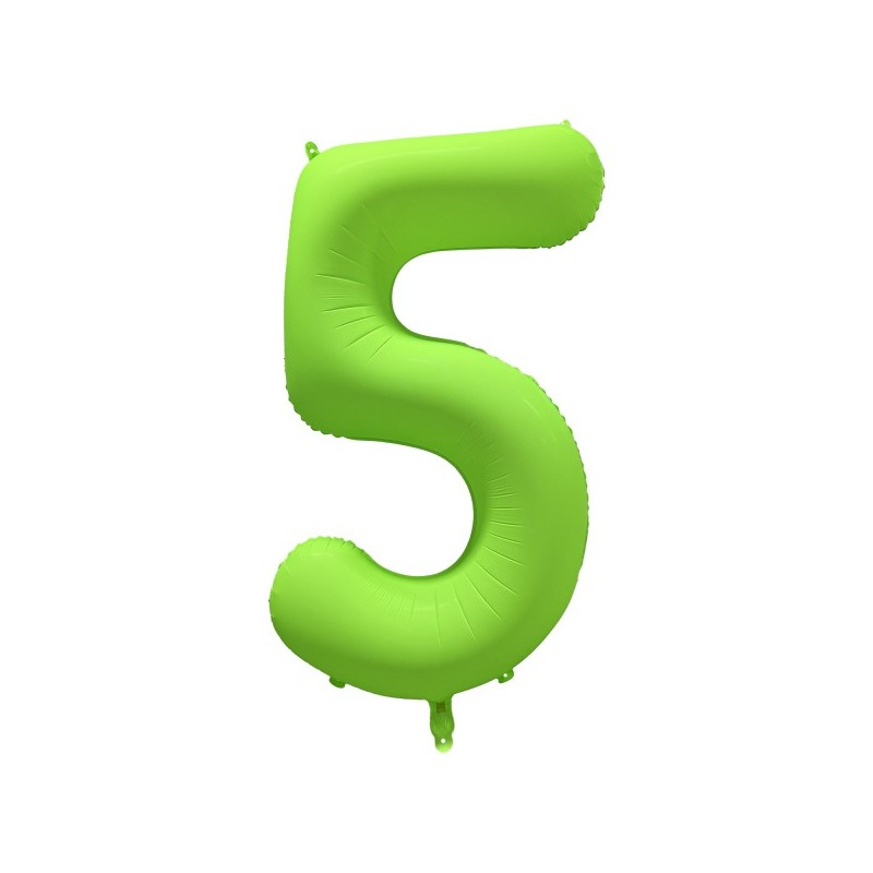 Ballon Alu Chiffre 5 Vert Fluo Néon 86 cm – Riethmüller