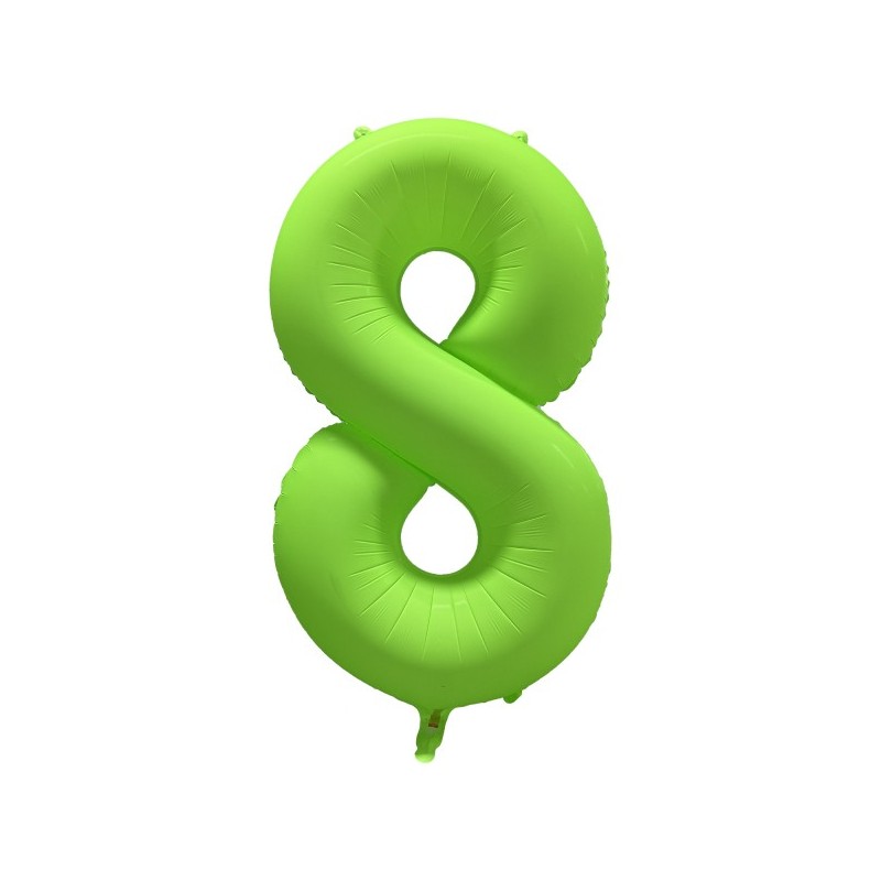 Ballon Alu Chiffre 8 Vert Fluo Néon 86 cm – Riethmüller