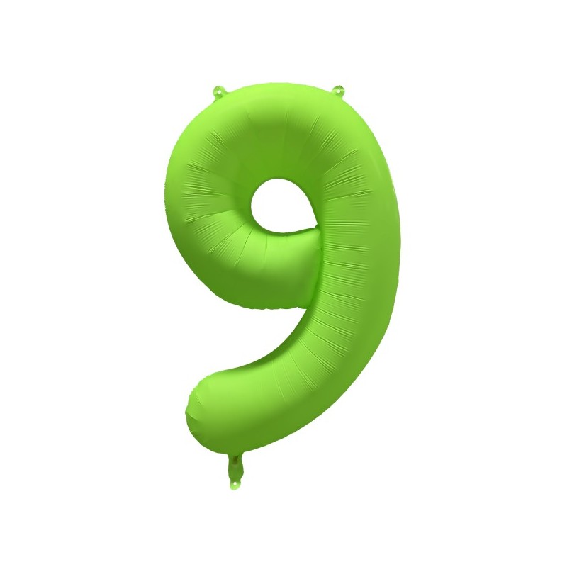 Ballon Alu Chiffre 9 Vert Fluo Néon 86 cm – Riethmüller