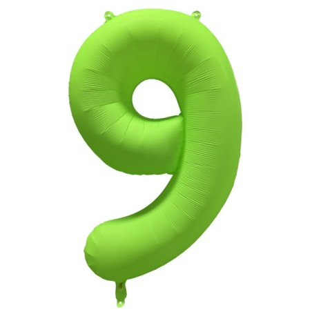 Ballon Alu Chiffre 9 Vert Fluo Néon 86 cm – Riethmüller