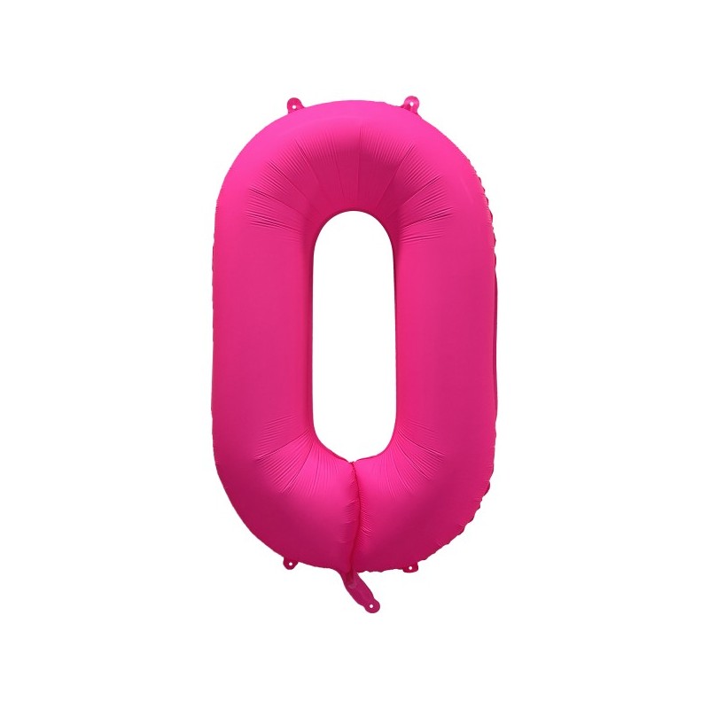 Ballon Alu Chiffre 0 Rose Néon Fluo 86 cm – Riethmüller