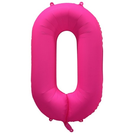Ballon Alu Chiffre 0 Rose Néon Fluo 86 cm – Riethmüller