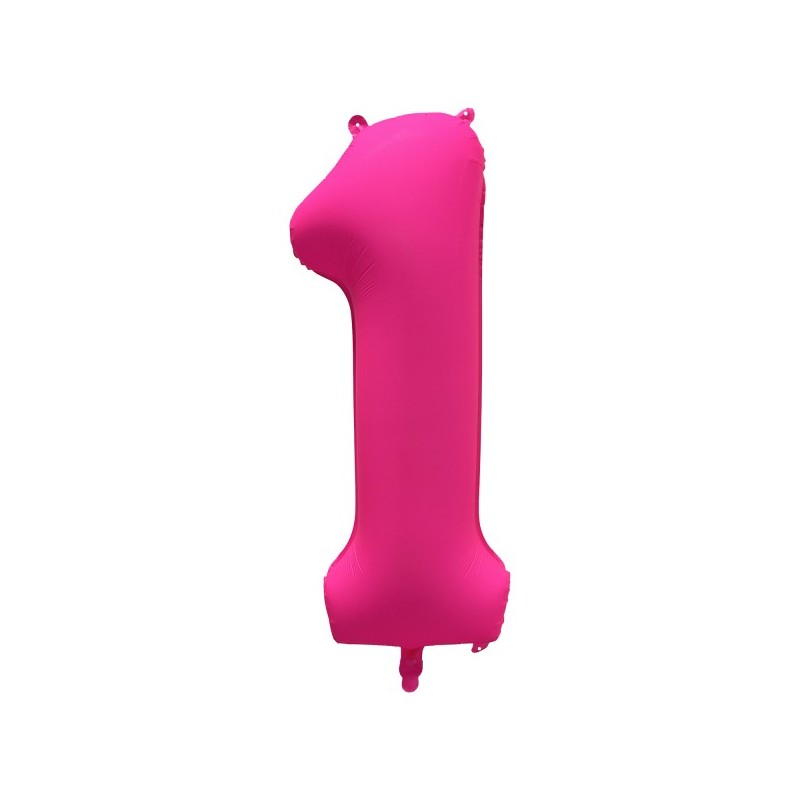 Ballon Alu Chiffre 1 Rose Néon Fluo 86 cm – Riethmüller