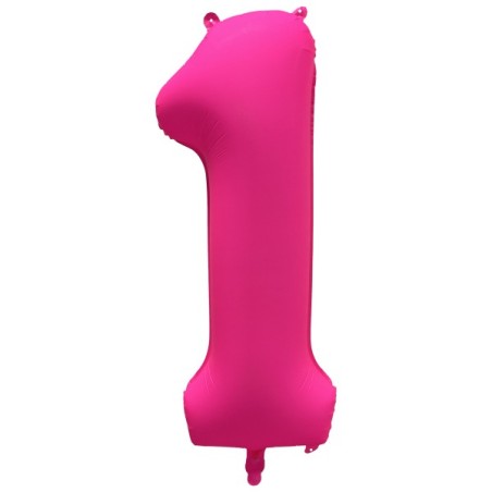 Ballon Alu Chiffre 1 Rose Néon Fluo 86 cm – Riethmüller
