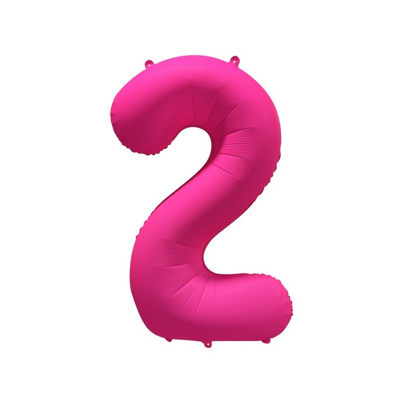 Ballon Alu Chiffre 2 Rose Néon Fluo 86 cm – Riethmüller