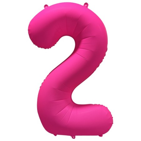 Ballon Alu Chiffre 2 Rose Néon Fluo 86 cm – Riethmüller