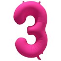 Ballon Alu Chiffre 3 Rose Néon Fluo 86 cm – Riethmüller