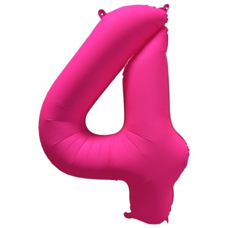 Ballon Alu Chiffre 4 Rose Néon Fluo 86 cm – Riethmüller