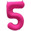 Ballon Alu Chiffre 5 Rose Néon Fluo 86 cm – Riethmüller