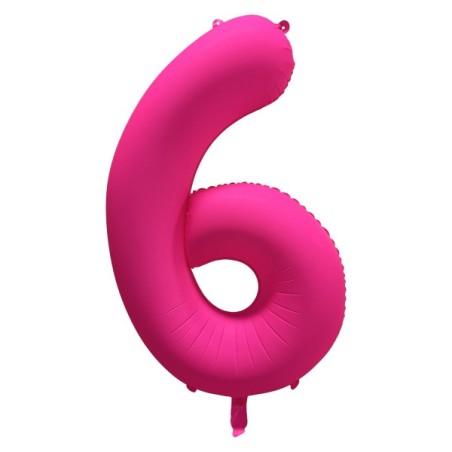 Ballon Alu Chiffre 6 Rose Néon Fluo 86 cm – Riethmüller