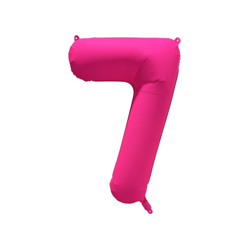 Ballon Alu Chiffre 7 Rose Néon Fluo 86 cm – Riethmüller