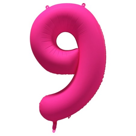 Ballon Alu Chiffre 9 Rose Néon Fluo 86 cm – Riethmüller