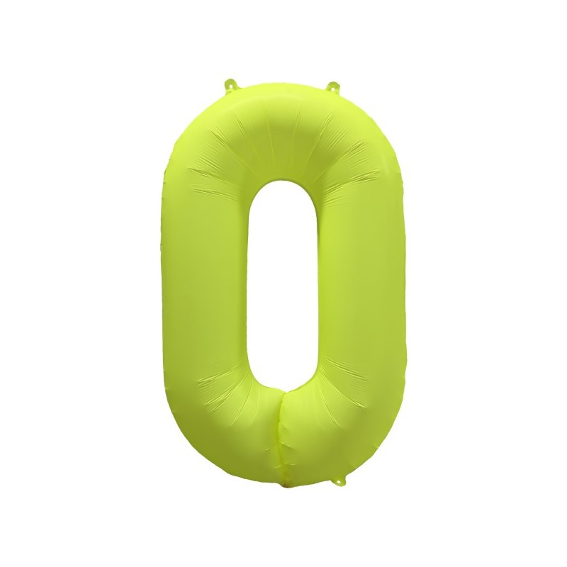 Ballon Alu Chiffre 0 Jaune Néon Fluo 86 cm – Riethmüller