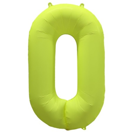 Ballon Alu Chiffre 0 Jaune Néon Fluo 86 cm – Riethmüller