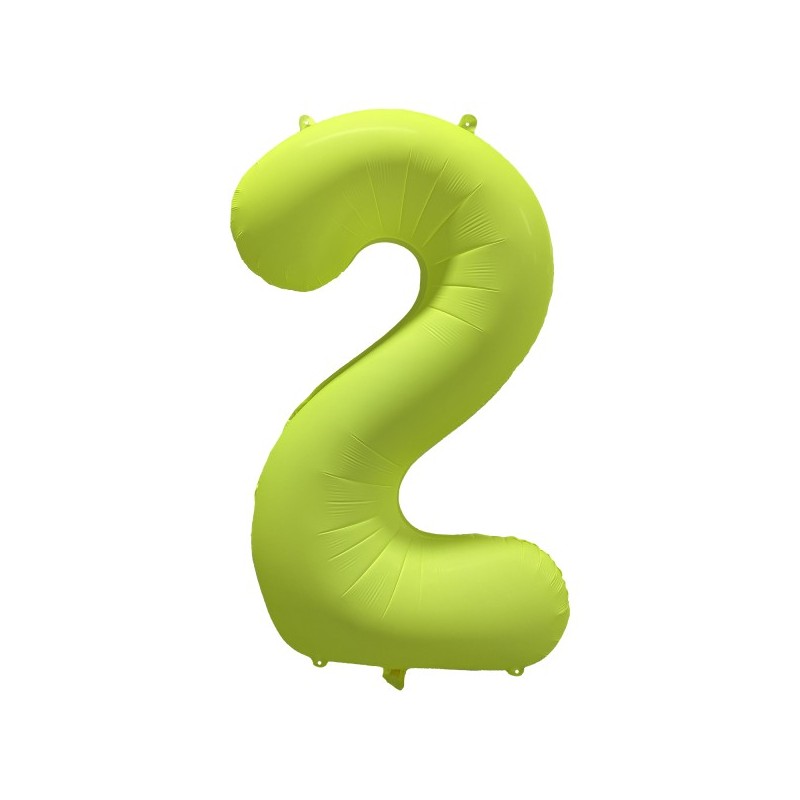 Ballon Alu Chiffre 2 Jaune Néon Fluo 86 cm – Riethmüller