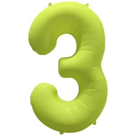 Ballon Alu Chiffre 3 Jaune Néon Fluo 86 cm – Riethmüller