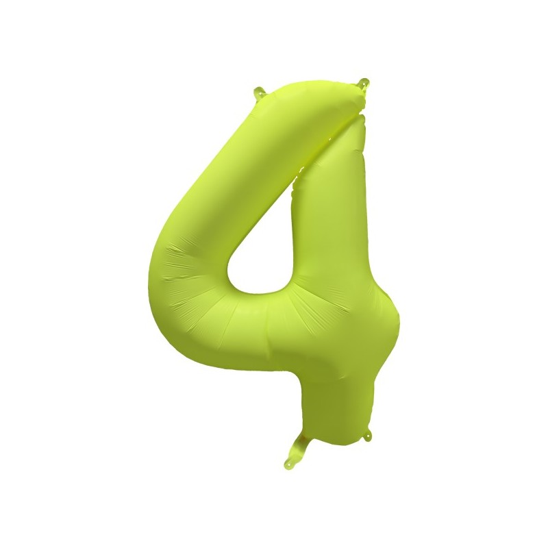 Ballon Alu Chiffre 4 Jaune Néon Fluo 86 cm – Riethmüller