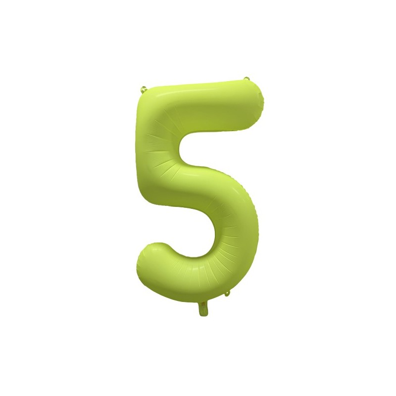 Ballon Alu Chiffre 5 Jaune Néon Fluo 86 cm – Riethmüller