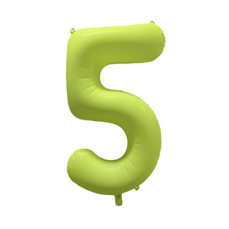 Ballon Alu Chiffre 5 Jaune Néon Fluo 86 cm – Riethmüller