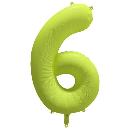 Ballon Alu Chiffre 6 Jaune Néon Fluo 86 cm – Riethmüller
