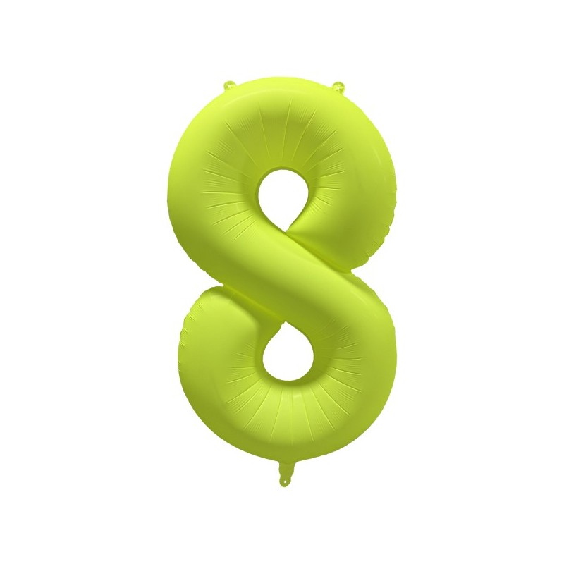 Ballon Alu Chiffre 8 Jaune Néon Fluo 86 cm – Riethmüller