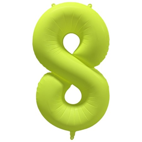 Ballon Alu Chiffre 8 Jaune Néon Fluo 86 cm – Riethmüller