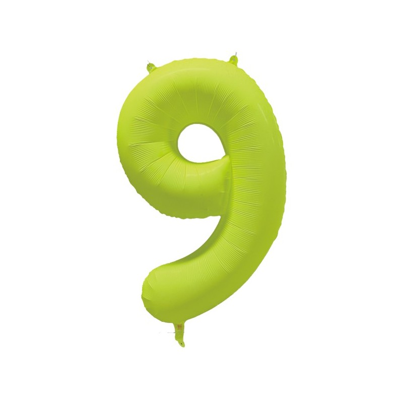 Ballon Alu Chiffre 9 Jaune Néon Fluo 86 cm – Riethmüller