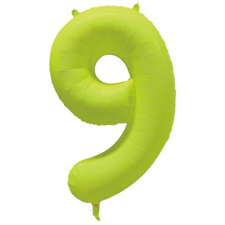Ballon Alu Chiffre 9 Jaune Néon Fluo 86 cm – Riethmüller