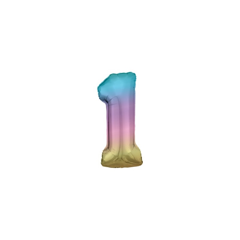 Ballon Alu Chiffre 1 Arc-en-Ciel 86 cm – Riethmüller