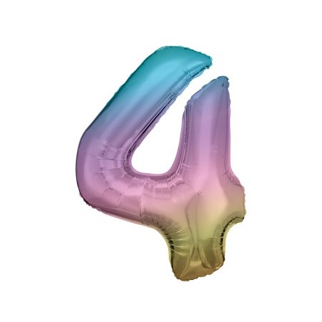 Ballon Alu Chiffre 4 Arc-en-Ciel 86 cm – Riethmüller
