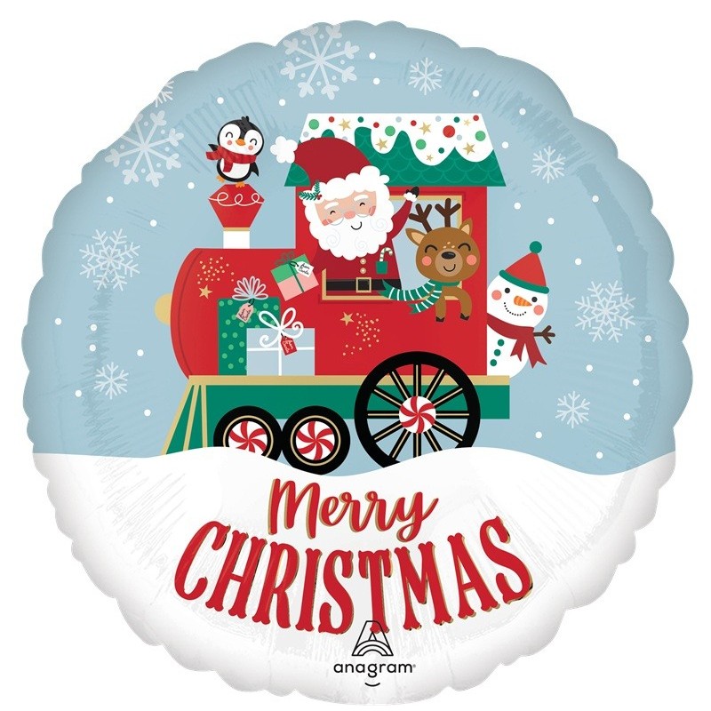 Ballon Rond Train North Pole Express Noël – Anagram