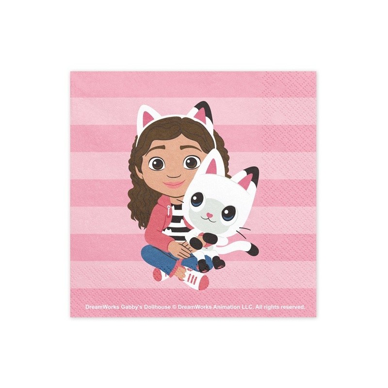 Serviettes en Papier Gabby’s Dollhouse – 33 x 33 cm – Lot de 20 – Party Deco