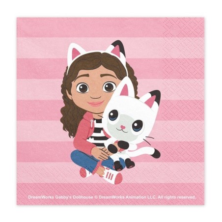 Serviettes en Papier Gabby’s Dollhouse – 33 x 33 cm – Lot de 20 – Party Deco