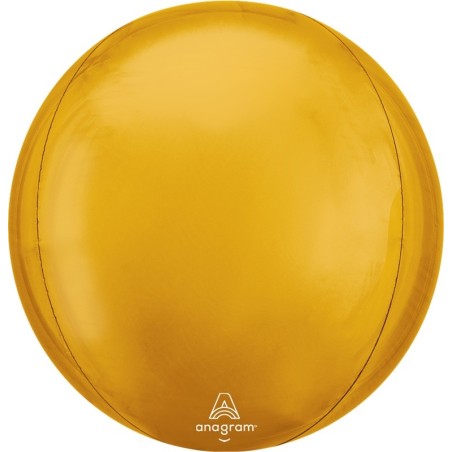 3 Ballons Jumbo 55cm Miroir Doré Mat Orbz Anagram