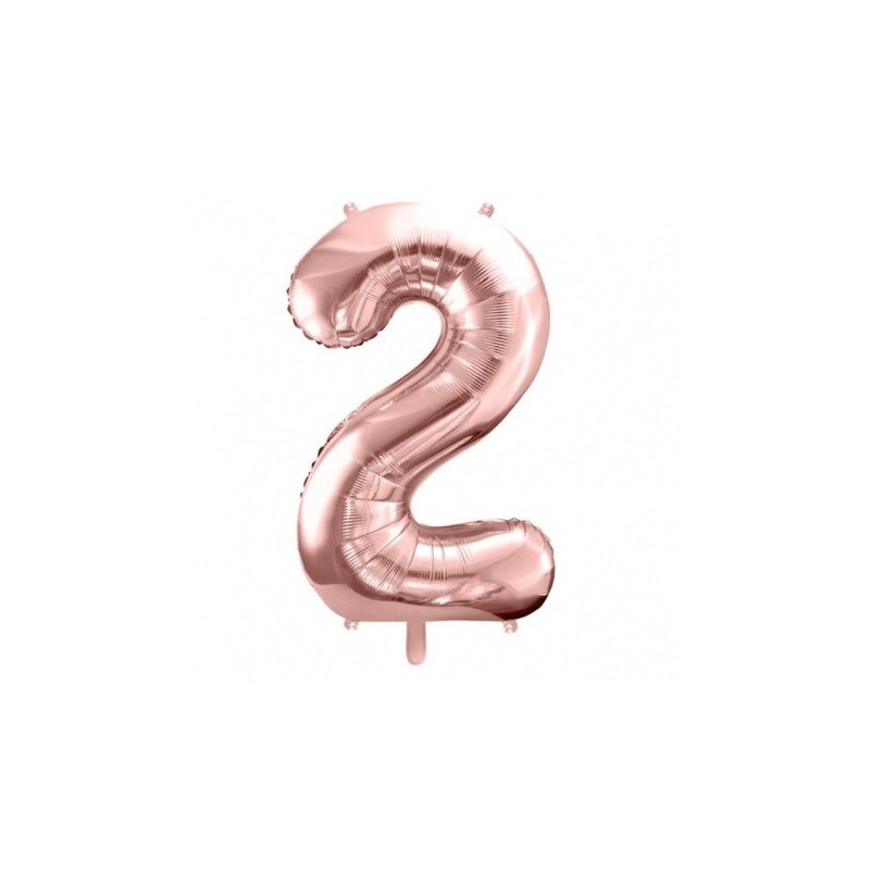 Ballon Chiffre Aluminium Deux 2 Rose Gold – PartyDeco