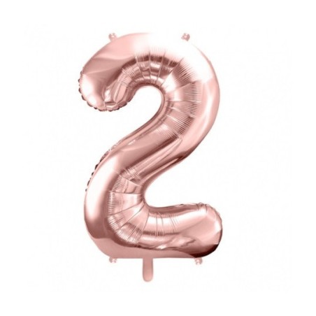 Ballon Chiffre Aluminium Deux 2 Rose Gold – PartyDeco
