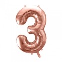 Ballon Chiffre Aluminium Trois 3 Rose Gold – PartyDeco