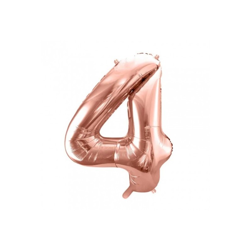 Ballon Chiffre Aluminium Quatre 4 Rose Gold – PartyDeco