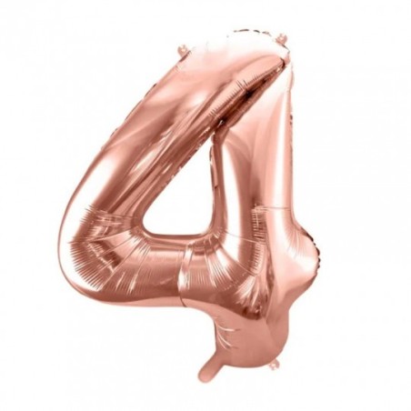 Ballon Chiffre Aluminium Quatre 4 Rose Gold – PartyDeco