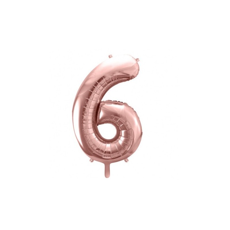 Ballon Chiffre Aluminium Six 6 Rose Gold – PartyDeco
