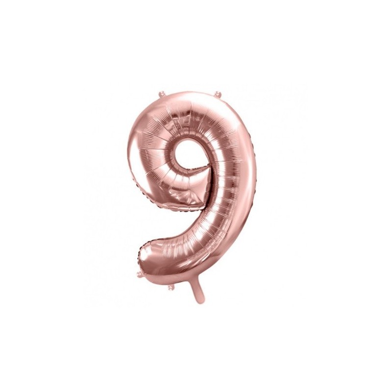 Ballon Chiffre Aluminium Neuf 9 Rose Gold – PartyDeco