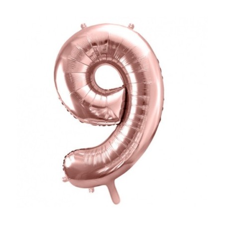Ballon Chiffre Aluminium Neuf 9 Rose Gold – PartyDeco