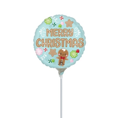 Mini Ballon Alu Rond Merry Christmas Gingerbread – Anagram