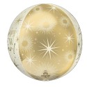 Ballon Alu Orbz Blanc et Doré Happy New Year – Anagram